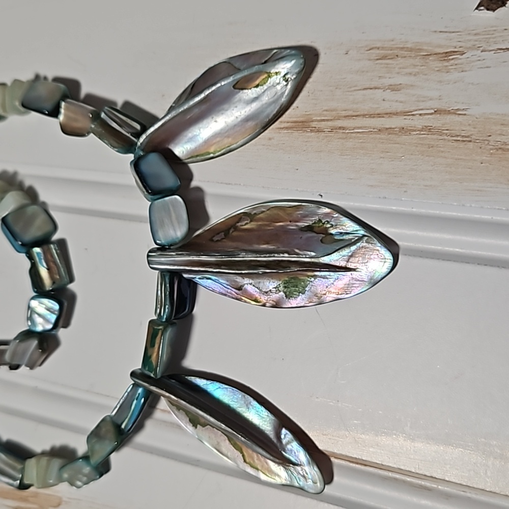 Abalone Shell Statement Necklace - image 2